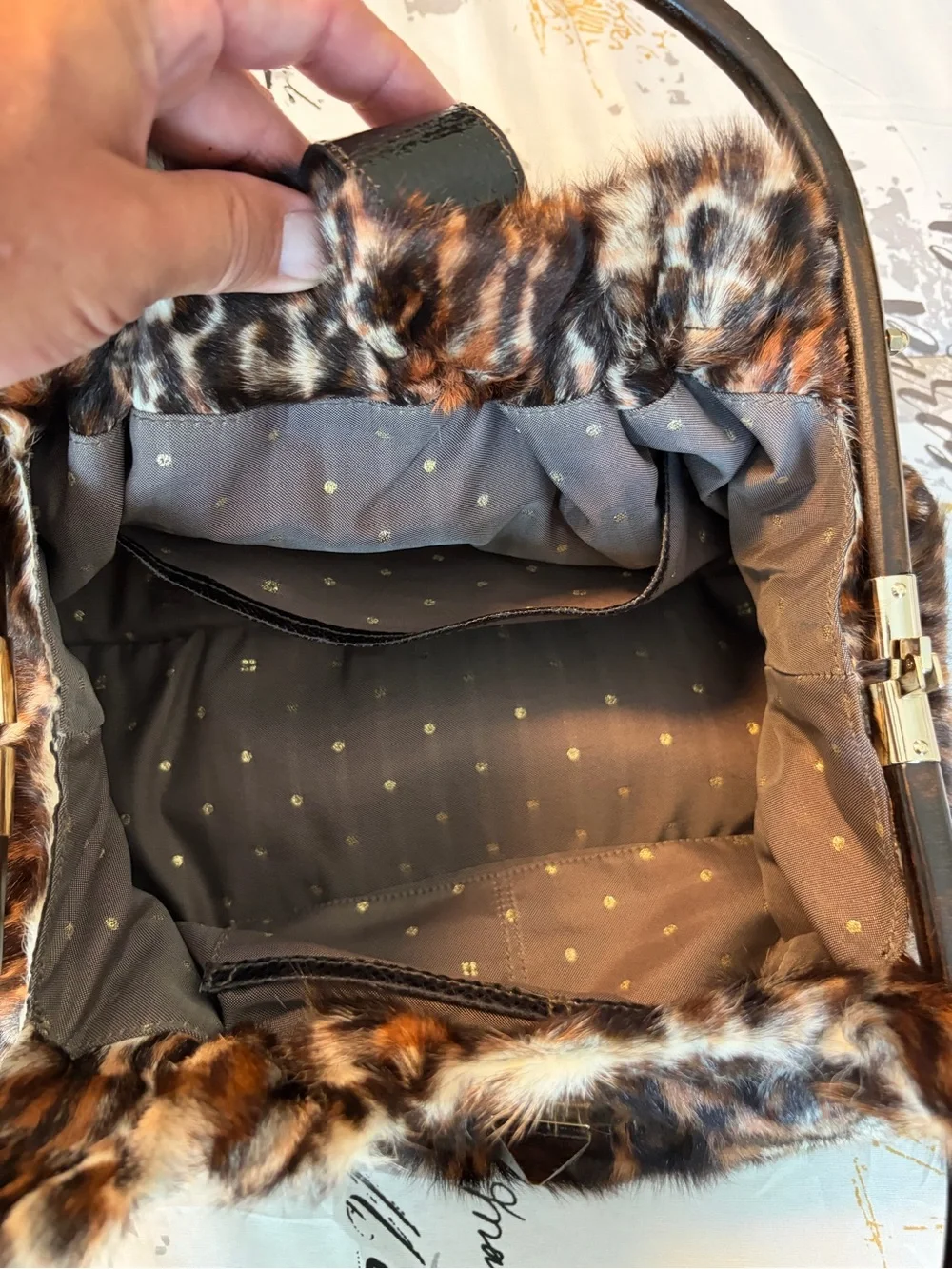 Kate Spade *RARE* Maya Y2K Faux Fur Leopard Print Handbag